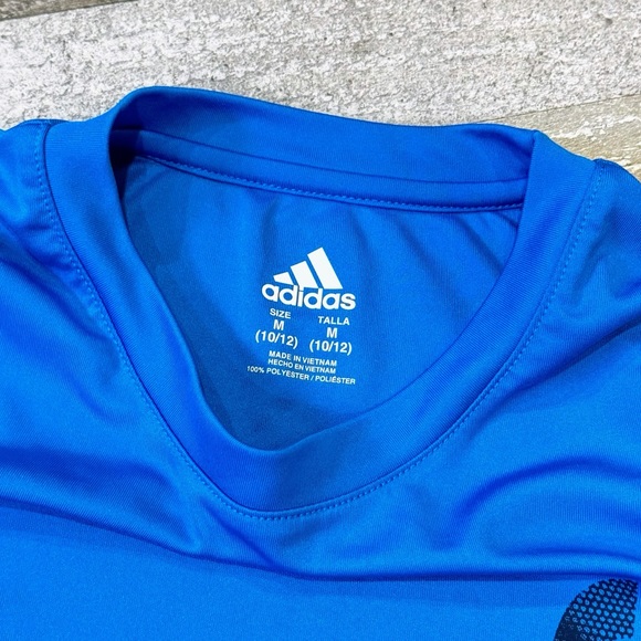 Boy’s Adidas Blue Dri-fit T-Shirt - Size Medium 10/12 - Picture 3 of 4